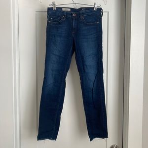 AG Dark Wash, Raw Edge, Low Rise Denim